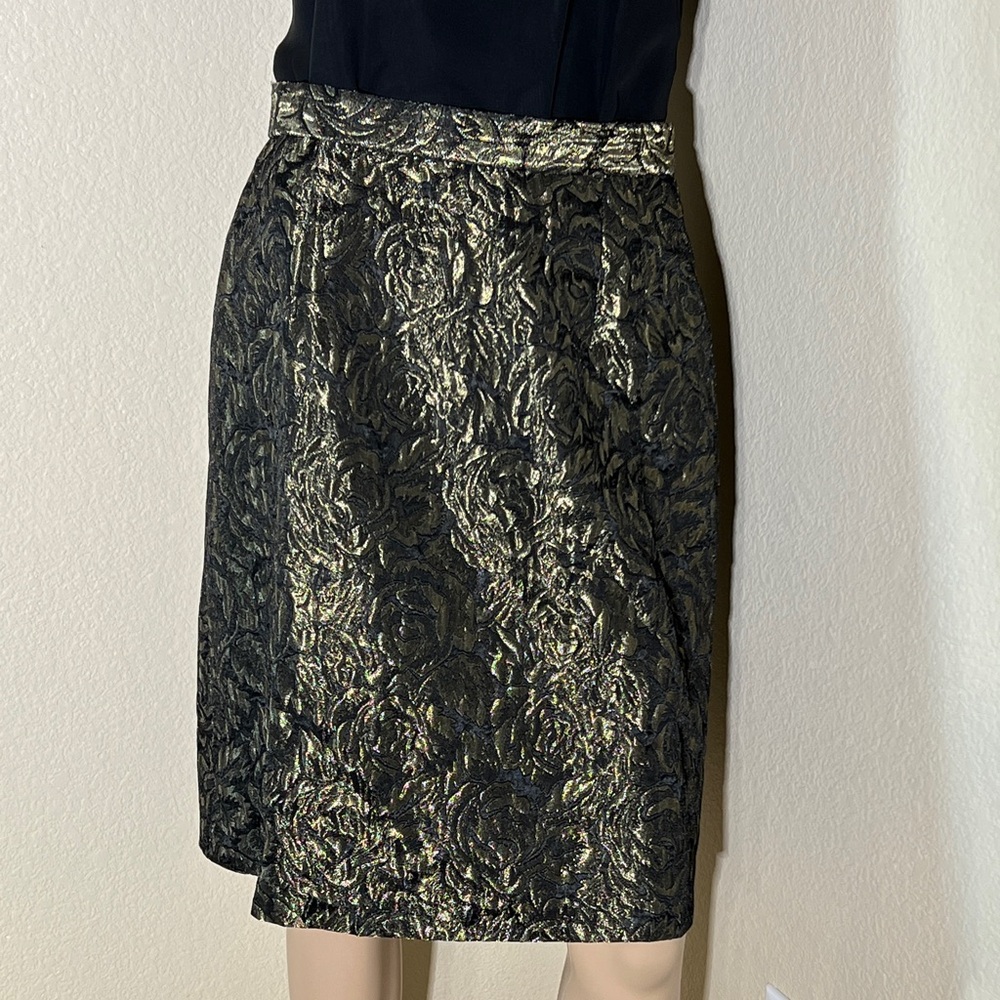 Vintage Patricia Rhodes Couture elegant metallic thread skirt